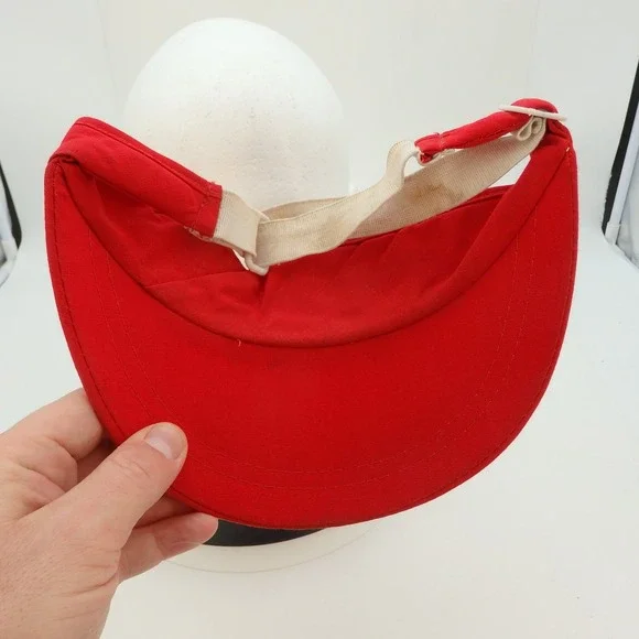 Rutgers Markam Motors Red Visor Hat Adjustable Strap Mens Vintage - Picture 11 of 12